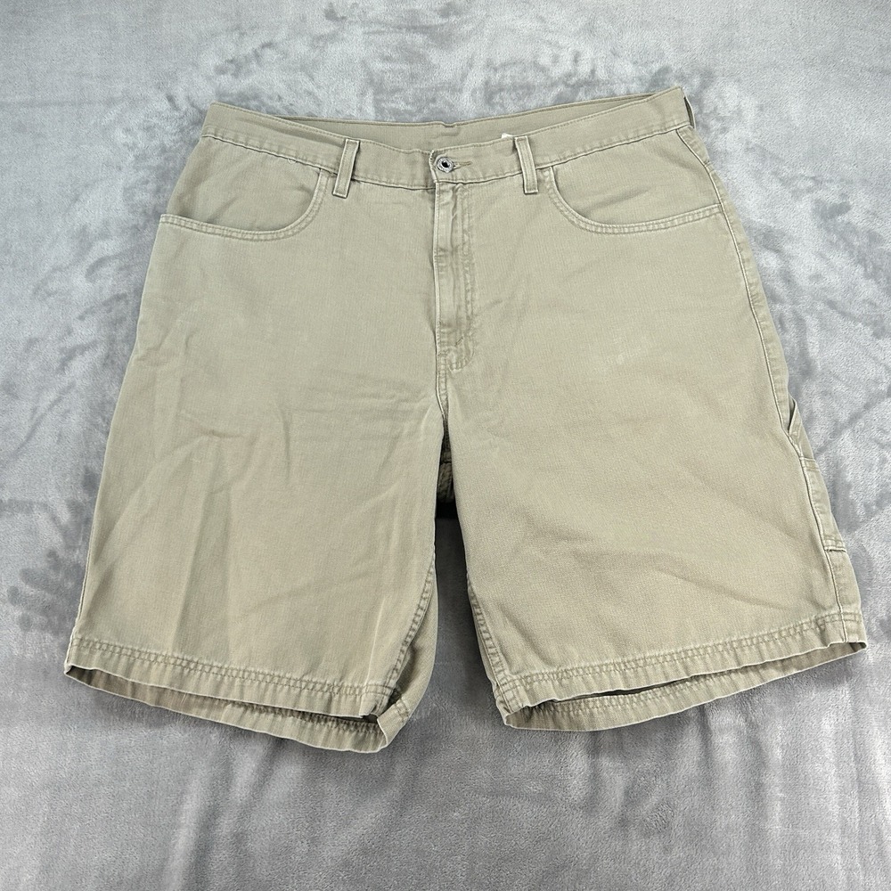 Vintage Y2K Levi's Mens Carpenter Shorts Size 38‎ Actual 37 Beige Skate Punk